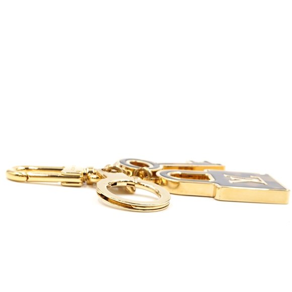 Resin Lock and Key Monogram Key Ring Chain Charm - Picture 4 of 8